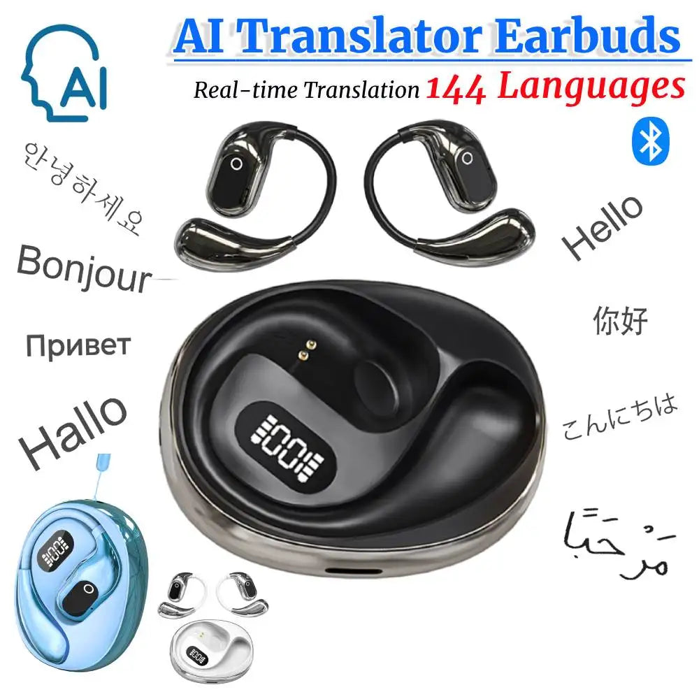 Wireless Translation Earbuds Real Time Translation Headphones Rechargeable Translation Earphone for 138 Languages